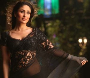 Kareena Kapoor hot in black transparent Saree