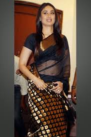 Kareena Kapoor hot in black transparent Saree