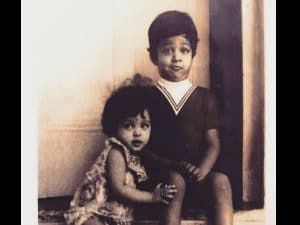  Young Aishwarya Rai with her brother